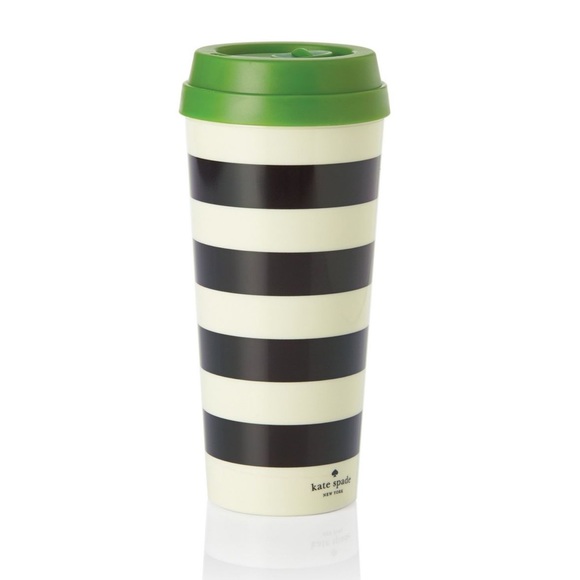 kate spade Other - KATE SPADE black and white striped thermal coffee mug tumbler 16 oz